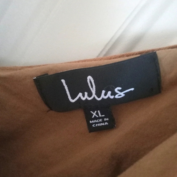 Lulu's Meant For Greatness Cotton Blend Button Front Tan Mini Dress Size XL - Picture 11 of 12